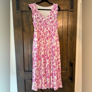 LC Lauren Conrad Pink and White Patterned dress